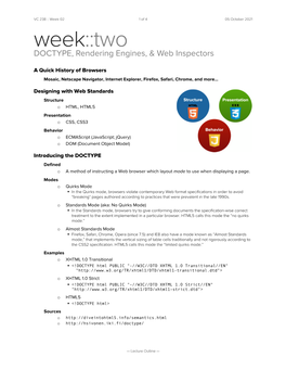 DOCTYPE, Rendering Engines, & Web Inspectors