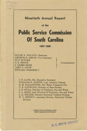 Public Service Commission of South Carolina 1967-1968