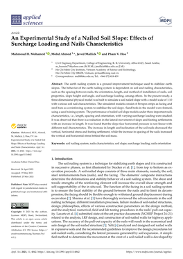 An Experimental Study of a Nailed Soil Slope: Effects of Surcharge Loading and Nails Characteristics