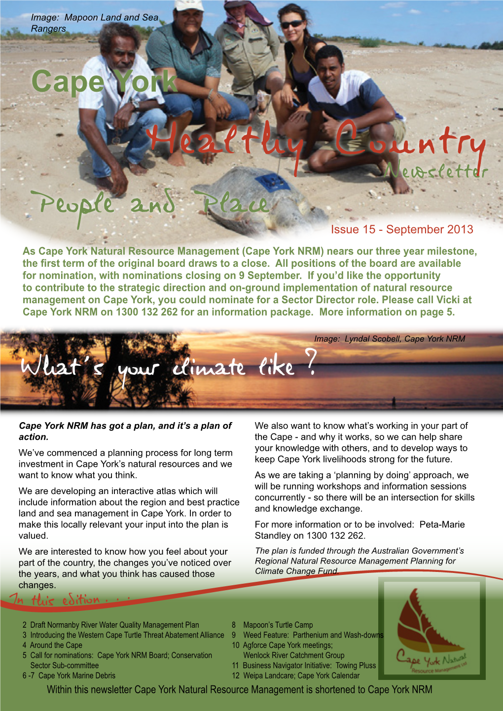 Healthy Country Newsletter People and Place Issue 15 - September 2013