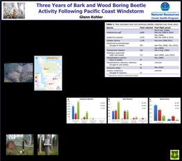 (A), Bark Beetles (B), and Wood Borers (C) Collected Over Three Years at Sites 1 and 2