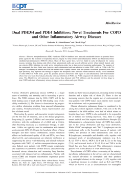 Dual PDE34 and PDE4 Inhibitors