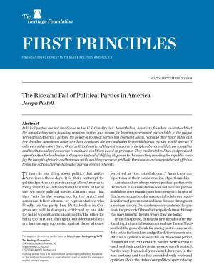 First Principles Foundational Concepts to Guide Politics and Policy