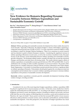 New Evidence for Romania Regarding Dynamic Causality Between Military Expenditure and Sustainable Economic Growth