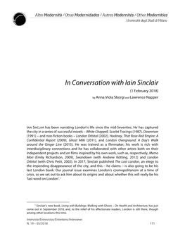 In Conversation with Iain Sinclair