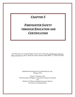 Chapter 5, Firefighter Safety Through Education and Certification