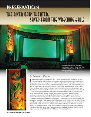 The River Oaks Theater: Saved from the Wrecking Ball?