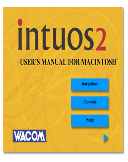 Intuos2 User's Manual for Macintosh