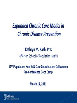 Expanded Chronic Care Model in Chronic Disease Prevention