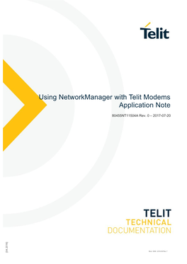 Using Networkmanager with Telit Modems Application Note