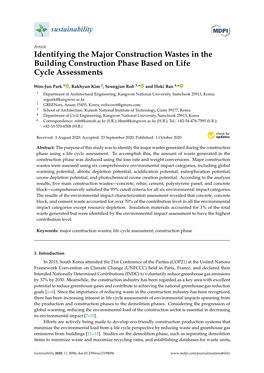 Identifying the Major Construction Wastes in the Building Construction Phase Based on Life Cycle Assessments