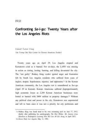 Confronting Sa-I-Gu: Twenty Years After the Los Angeles Riots
