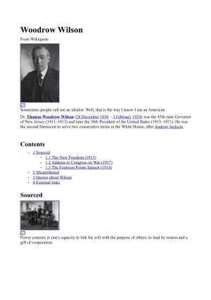 Woodrow Wilson from Wikiquote