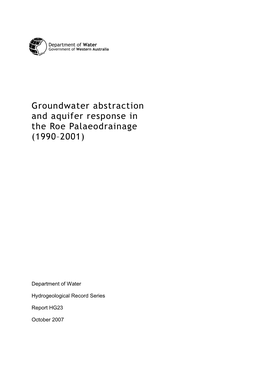 Groundwater Abstraction and Aquifer Response in the Roe Palaeodrainage (1990–2001)