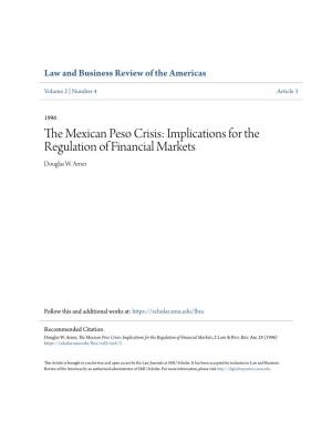 The Mexican Peso Crisis: Implications for the Regulation of Financial Markets, 2 Law & Bus