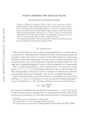 Tur\'An's Theorem for the Fano Plane