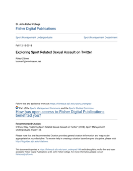 Exploring Sport Related Sexual Assault on Twitter