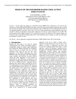 Design of Transformer Based Cmos Active Inductances