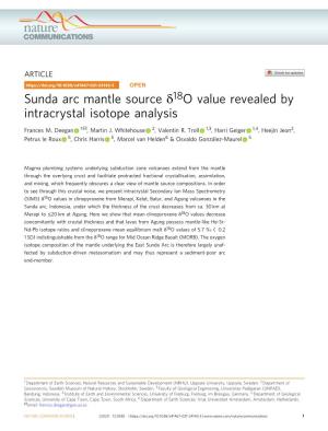 Sunda Arc Mantle Source Î´18O Value Revealed by Intracrystal Isotope
