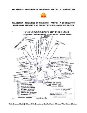 Palmistry – the Lines of the Hand – Part Iii : a Compilation