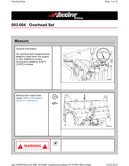 003-004 Overhead Set