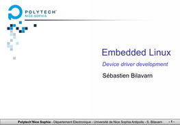 Embedded Linux Device Driver Development Sébastien Bilavarn