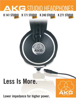 Studio Headphones K 141 Studio K 171 Studio K 240 Studio K 271 Studio New! New! New! New!