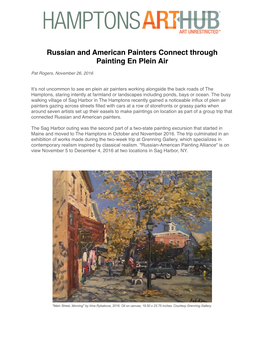 Russian and American Painters Connect Through Painting En Plein Air