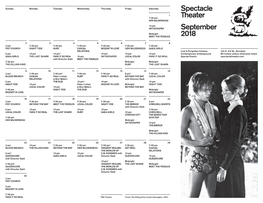 Spectacle Theater September 2018