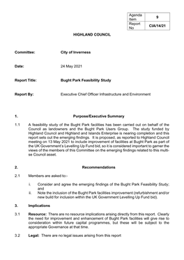 9. Bught Park Feasibility Study
