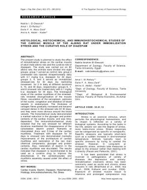 Research Article Histological, Histochemical