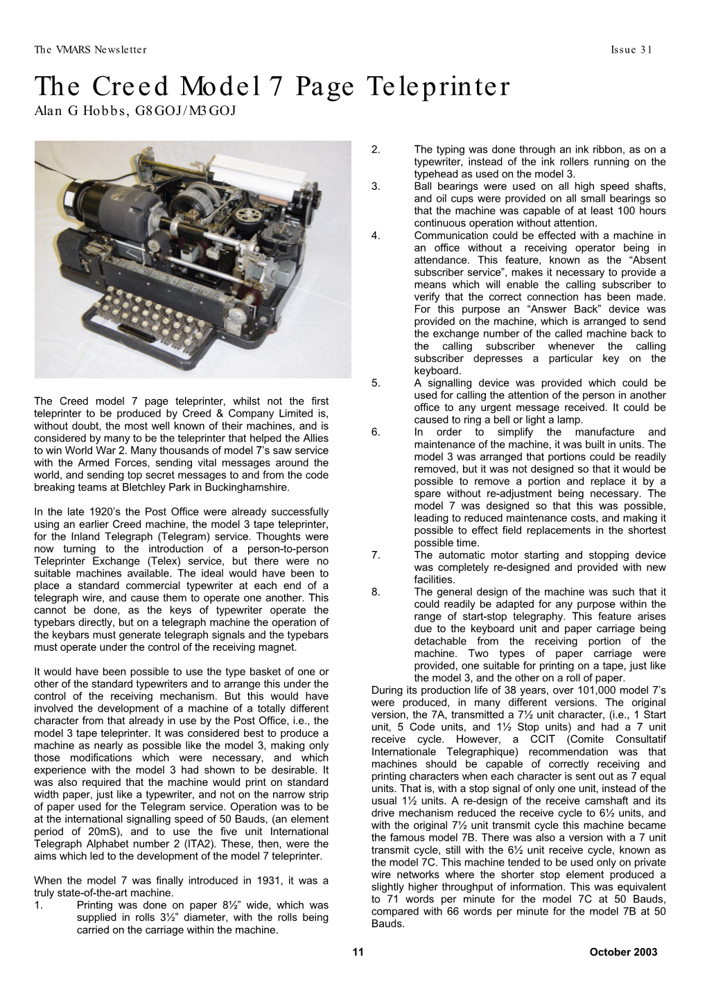 The Creed 7B Teleprinter