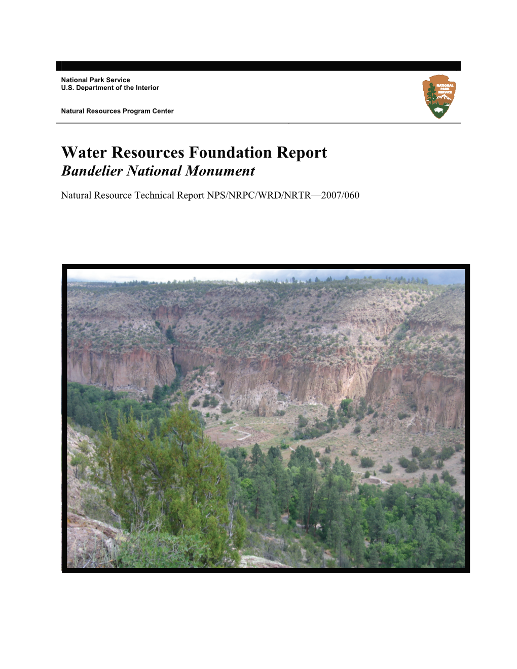 Water Resources Foundation Report, Bandelier National Monument