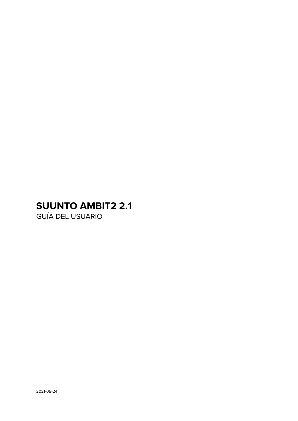 Suunto Ambit2 2.1 Guía Del Usuario