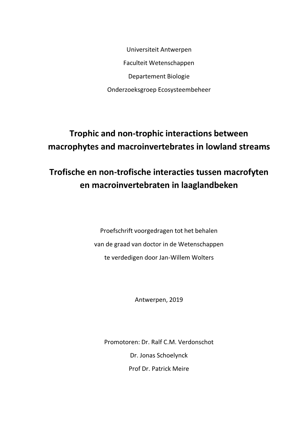 Chapter 2. the Role of Macrophyte Structural Complexity and Water