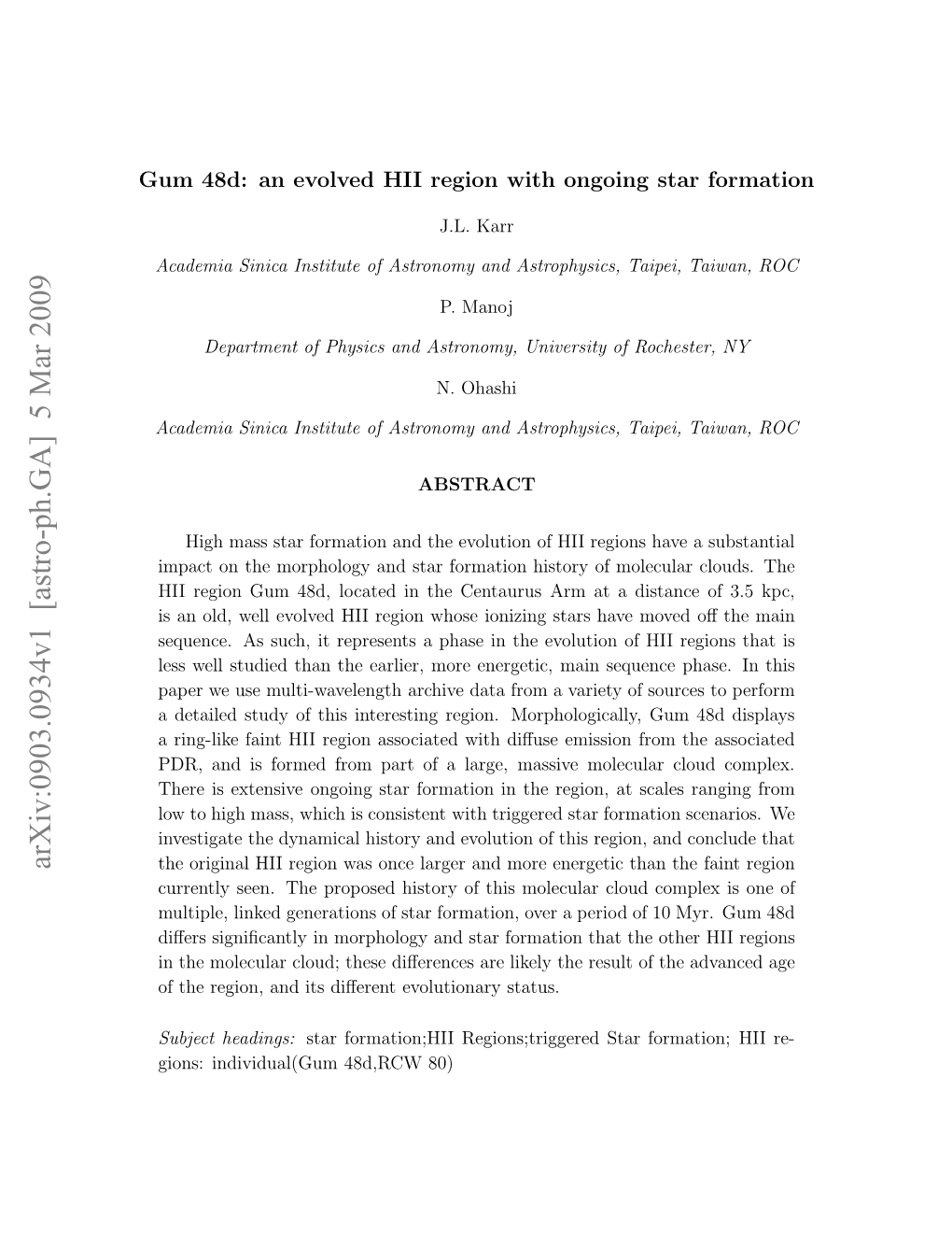 Gum 48D: an Evolved HII Region with Ongoing Star Formation