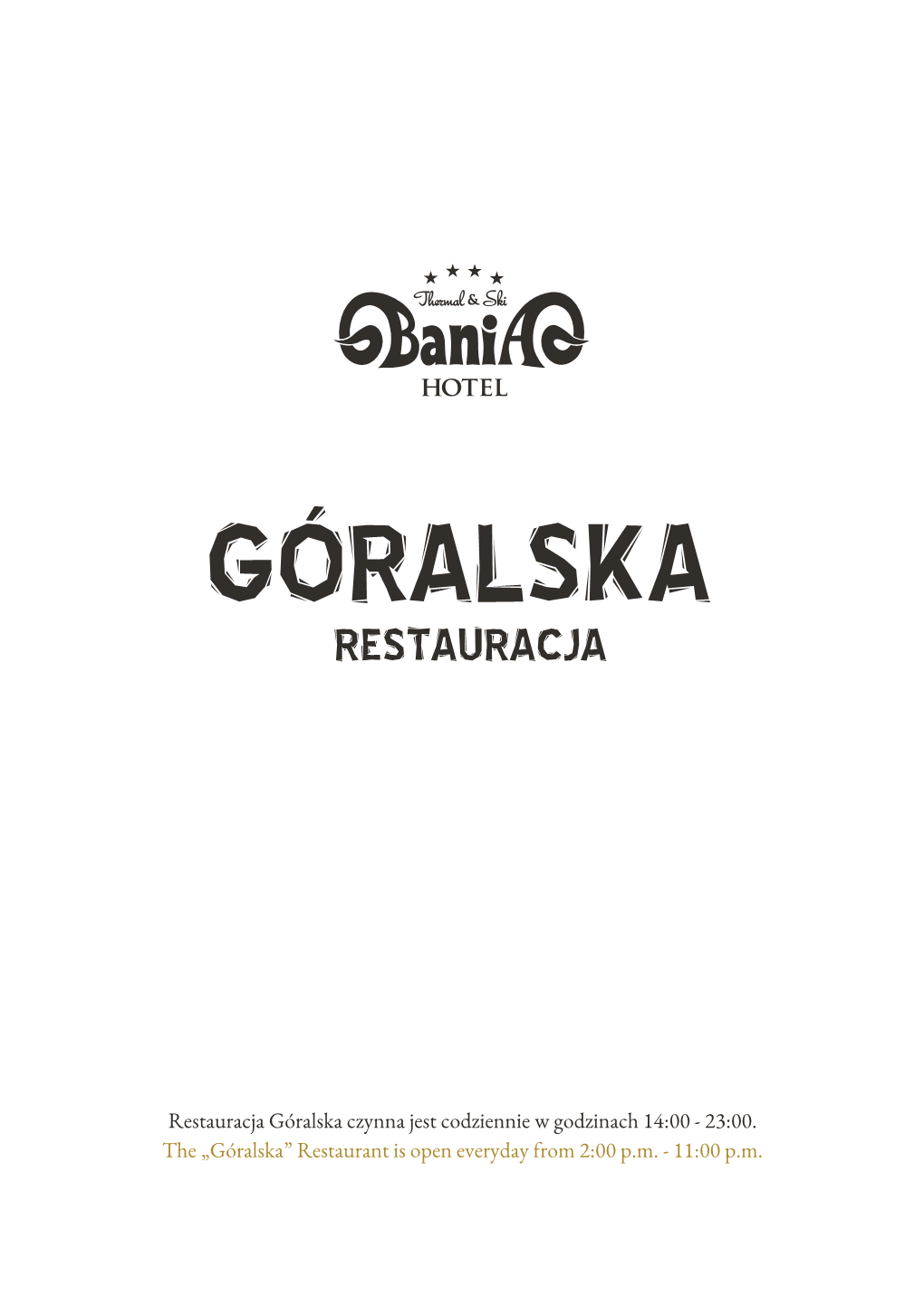 Goralska Menu