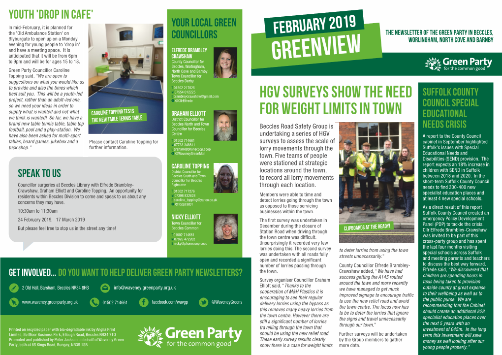 Beccles, Worlingham, North Cove and Barnby Greenview February 2019