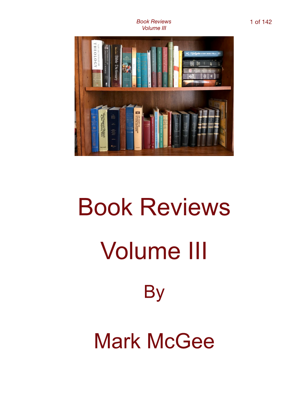 Book Reviews Volume III
