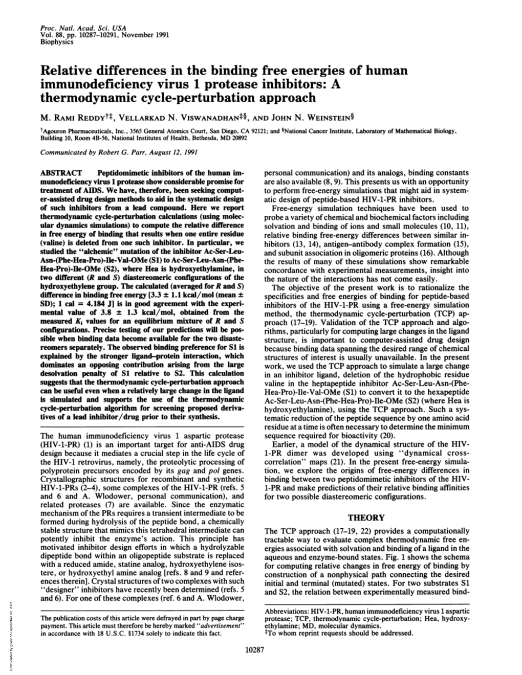 Thermodynamic Cycle-Perturbation Approach M