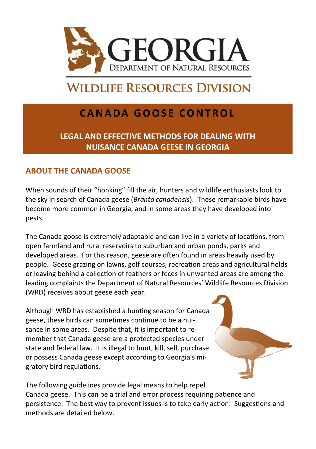 Canada Goose Control