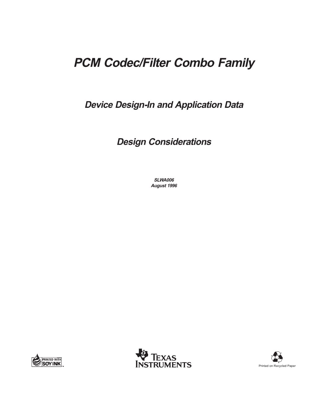 Line Card Codec/Filter Combo System/Design