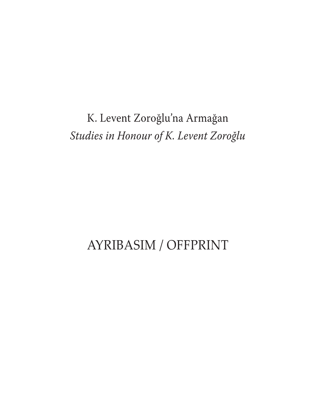 Ayribasim / Offprint