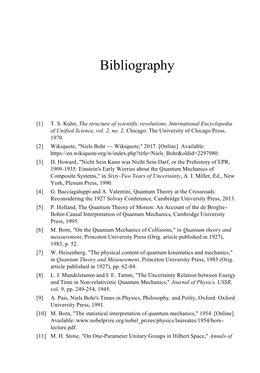 10 Bibliography