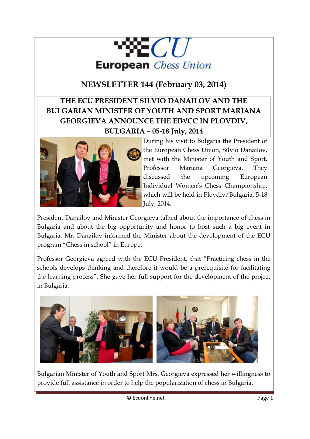 NEWSLETTER 144 (February 03, 2014)