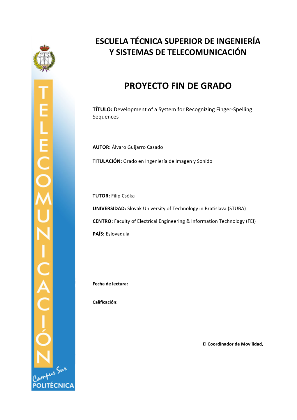 Proyecto Fin De Grado