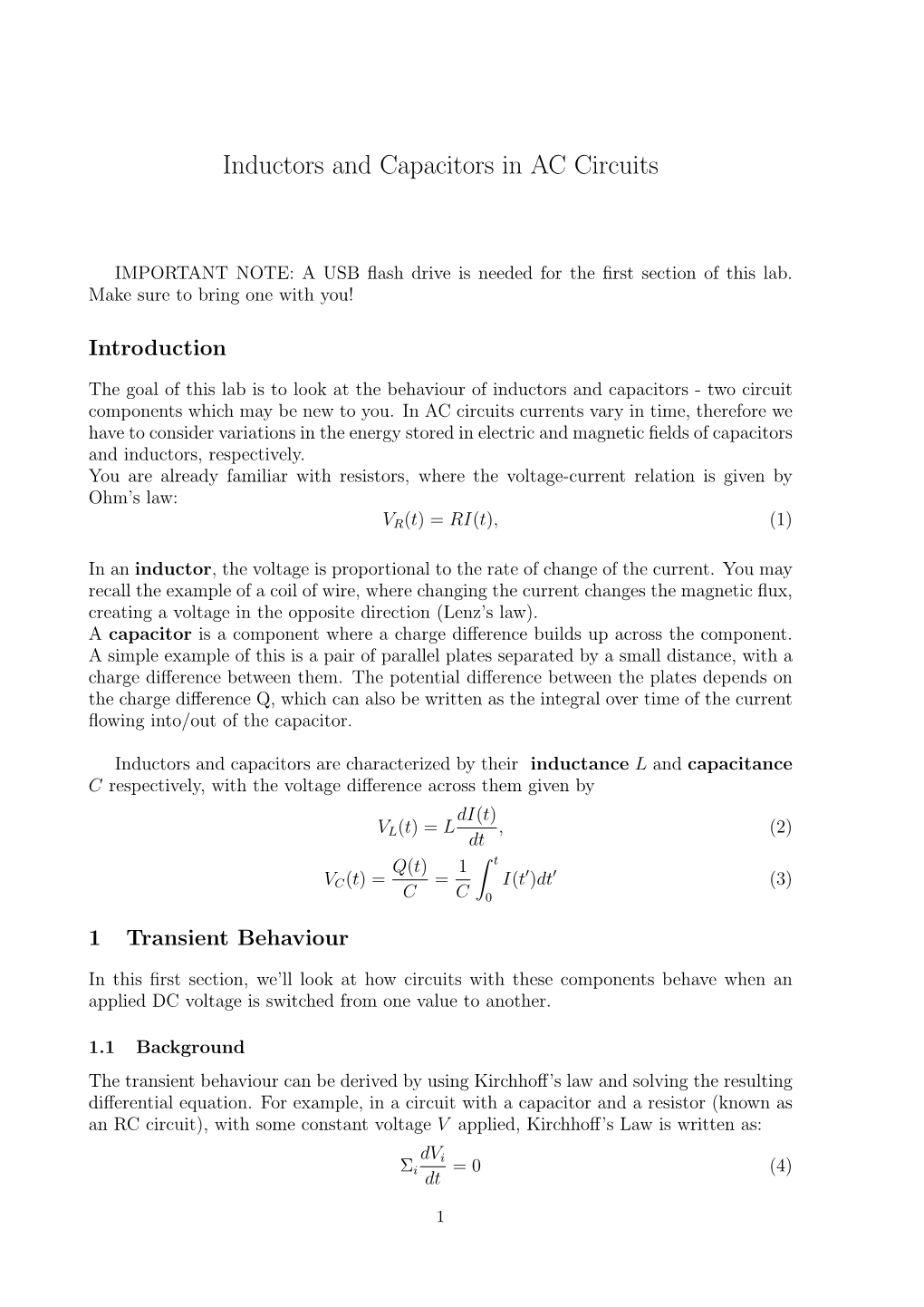 Inductors and Capacitors in AC Circuits