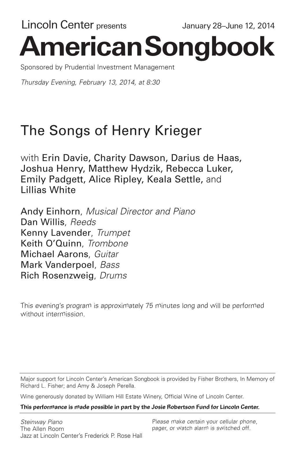 The Songs of Henry Krieger