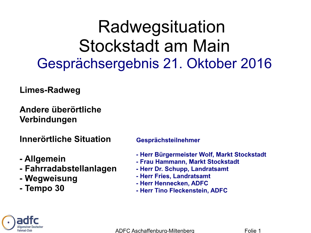 Radwegsituation Stockstadt Am Main Gesprächsergebnis 21