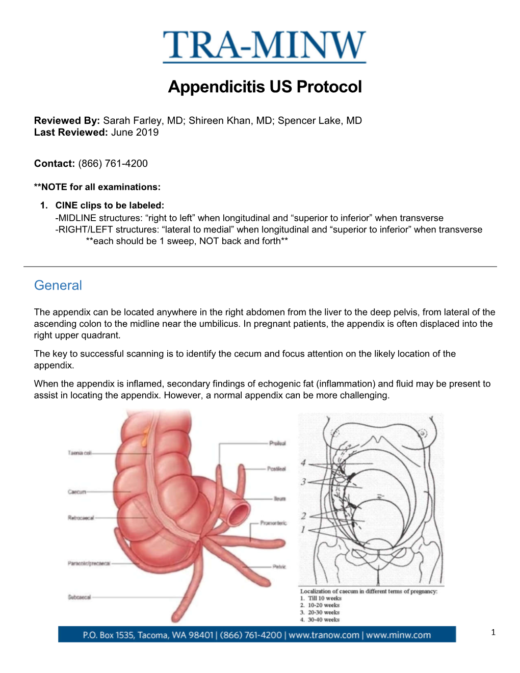 Appendicitis US Protocol